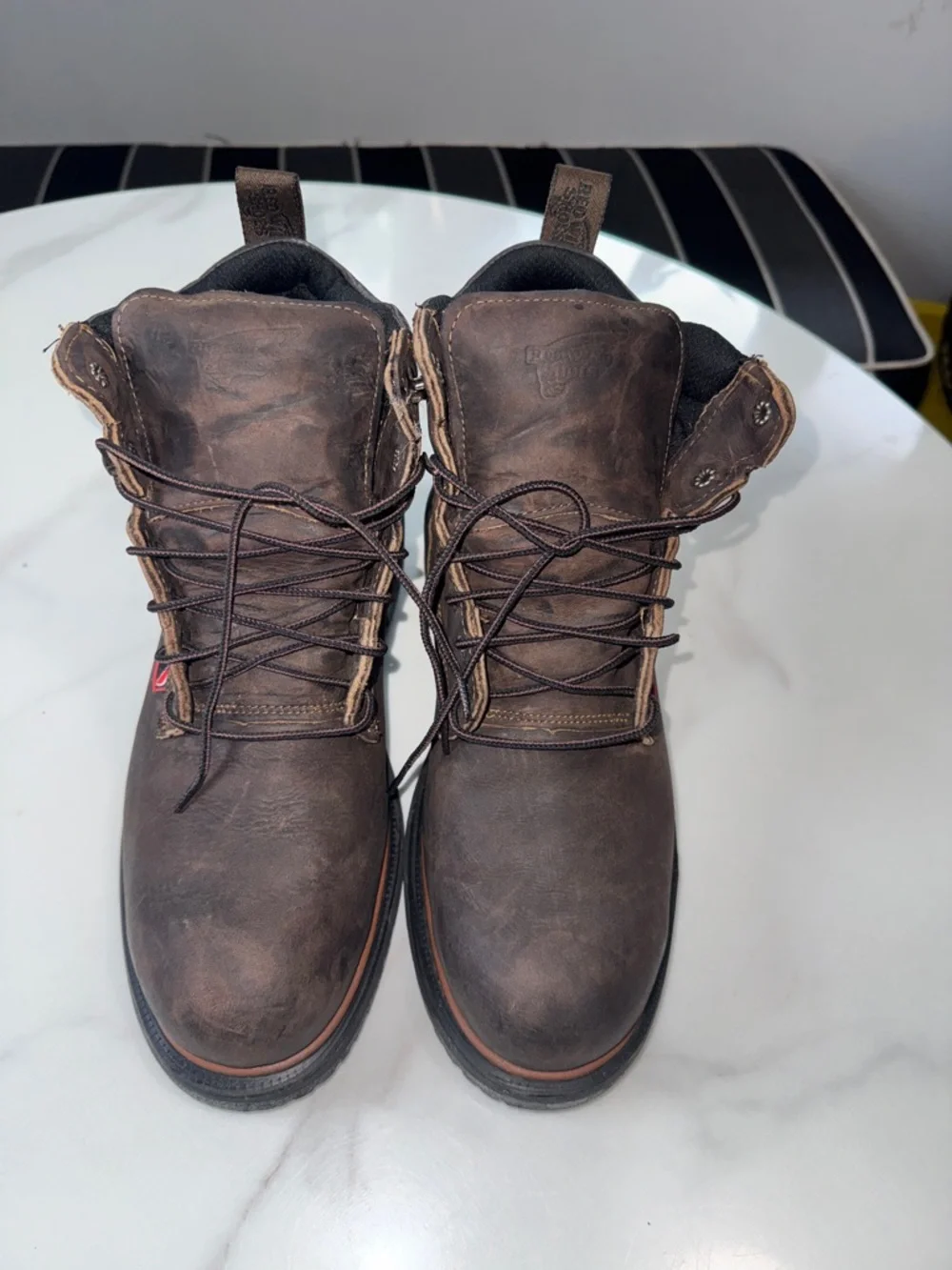 Red Wing Shoes Brown Leather Lace-Up Work Boots
